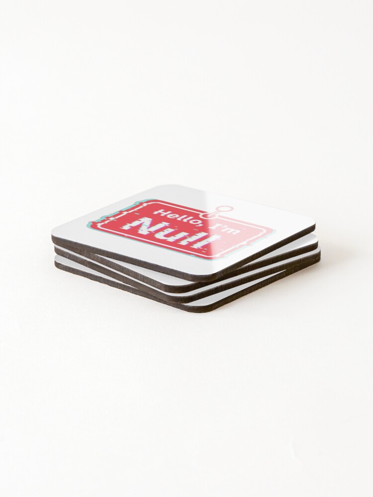 Thumbnail 4 of 5, Coasters (Set of 4), Hello I’m Null Programmer Humor designed and sold by WiserShop.