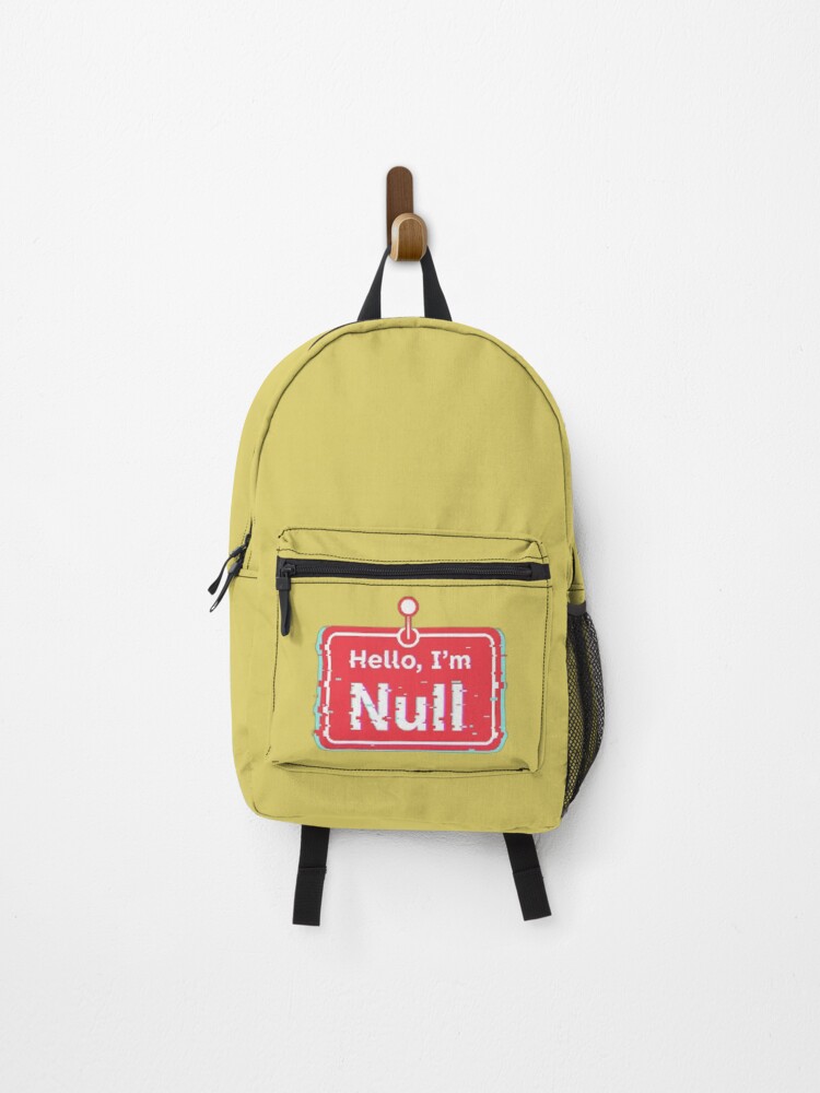 Thumbnail 1 of 3, Backpack, Hello I’m Null Programmer Humor designed and sold by WiserShop.