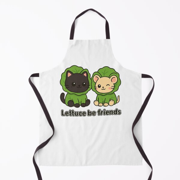Aperçu de l'œuvre Lettuce Be Friends – Cute Kawaii Cat & Mouse Pun Design créée et vendue par CherrylCreation.