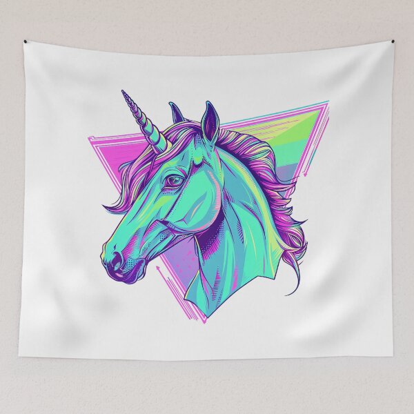 Item preview, Synthwave Unicorn – Retro Futuristic Neon Art designed and sold by Wawan35200.