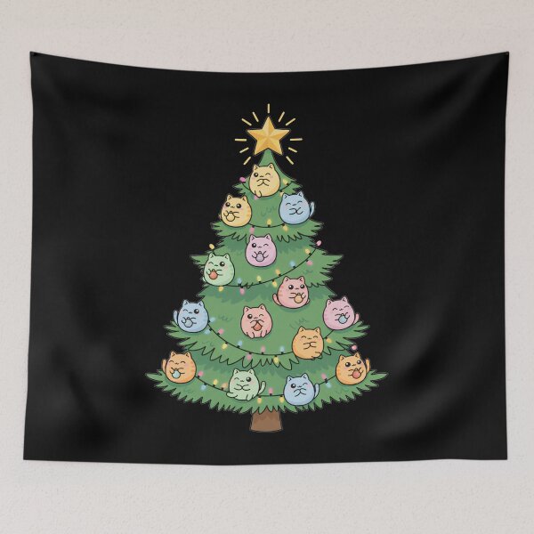 Item preview, Meowy Christmas Cute Cat Christmas tree designed and sold by EXON-Publishing.