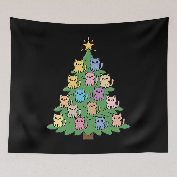 Item preview, Meowy Christmas Cute Cat Christmas tree designed and sold by EXON-Publishing.