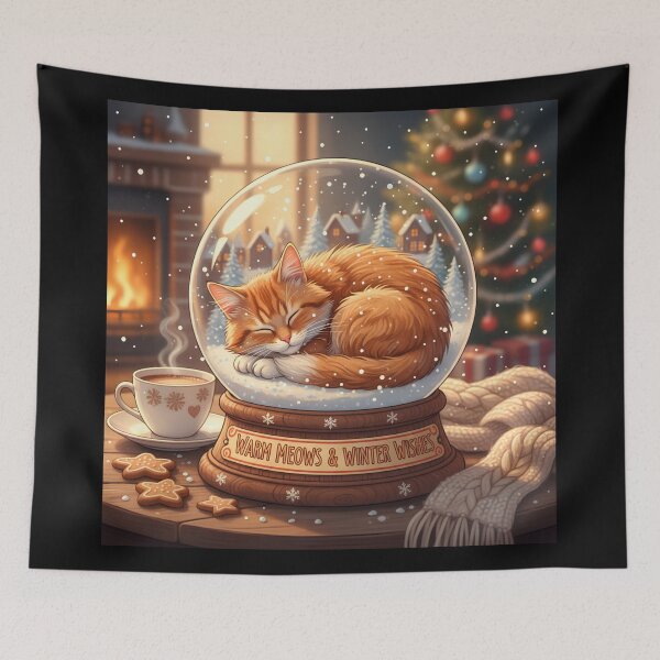 Item preview, Meowy Christmas Cute Cat Christmas snowball designed and sold by EXON-Publishing.