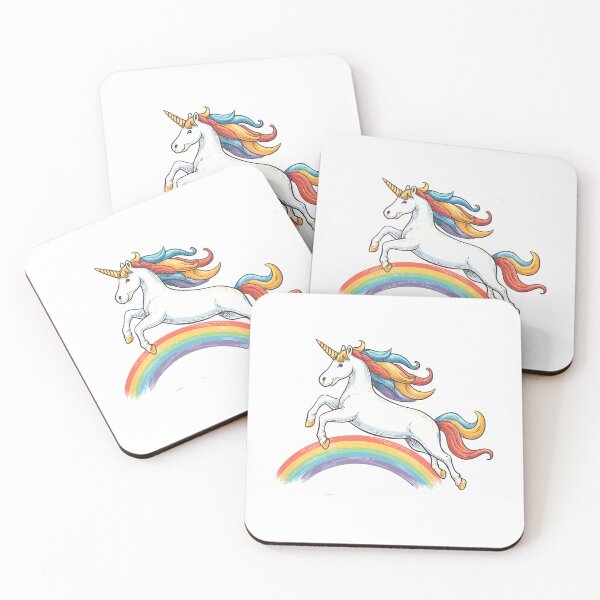 Artikelvorschau, Mythisches Einhorn springt über den Regenbogen entworfen und verkauft von Wawan35200.