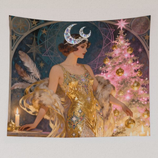 Item preview, Vintage Christmas Goddess – A 1920s Celebration of Light. Art of Sonia Sarkali designed and sold by SoniaSarkali.