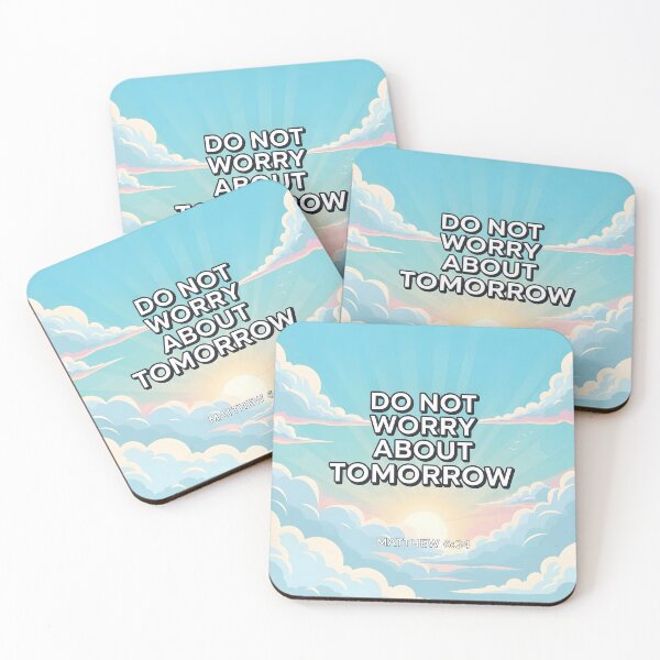 Item preview, Encouraging Bible Verse Matthew 6:34 Cloudy Sky Christian Art. designed and sold by loveandlightrb.