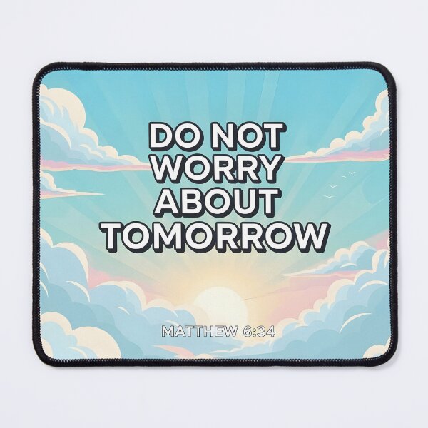 Item preview, Encouraging Bible Verse Matthew 6:34 Cloudy Sky Christian Art. designed and sold by loveandlightrb.