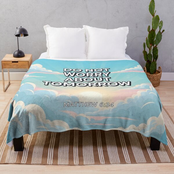 Item preview, Encouraging Bible Verse Matthew 6:34 Cloudy Sky Christian Art. designed and sold by loveandlightrb.
