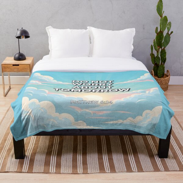 Item preview, Encouraging Bible Verse Matthew 6:34 Cloudy Sky Christian Art. designed and sold by loveandlightrb.
