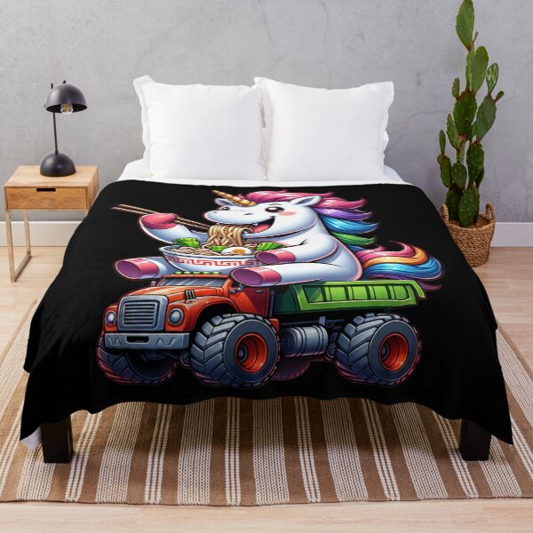 Item preview, Funny Kawaii Unicorn Riding A Truck And Eating Ramen designed and sold by ahmed2751989.