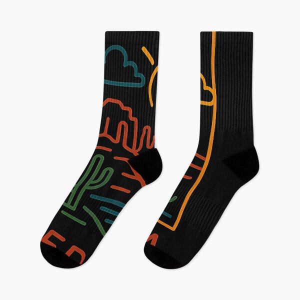 Item preview, Sedona Minimal Line Art – Colorful Desert Silhouette on Black Background | Modern Boho Wall Art & T-Shirt Design designed and sold by OzzFrequency.