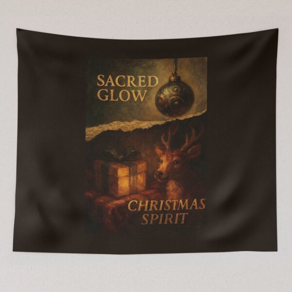Item preview, Painterly Christmas Mood with Glowing Reindeer and Ornate Ornament Accent designed and sold by SplashTastic.