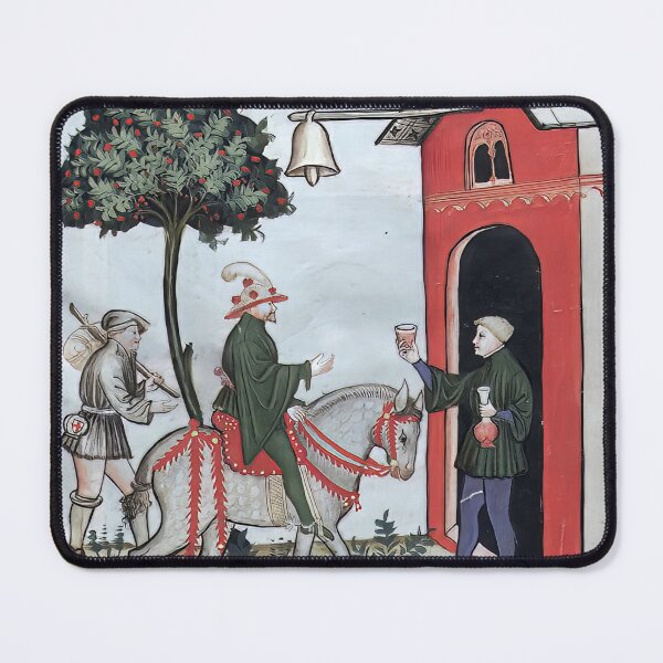 Item preview, A 14. century hand drawing showing a rider being served a beer designed and sold by Postertale.