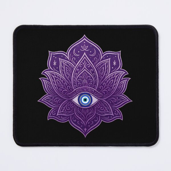 Item preview, Amethyst Lotus Mandala with Evil Eye Sticker – Celestial Protection and Spiritual Energy designed and sold by Pingestre.