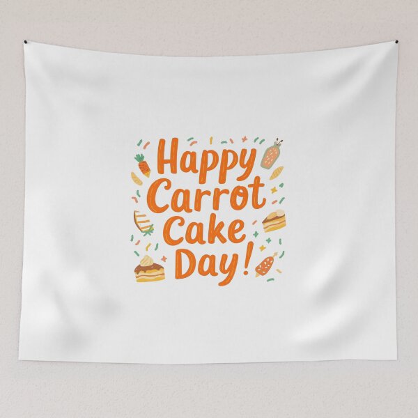 Item preview, Happy Carrot Cake Day – Cute Pastel Carrot Cake Celebration Design 2 designed and sold by xMErCUrY03x.