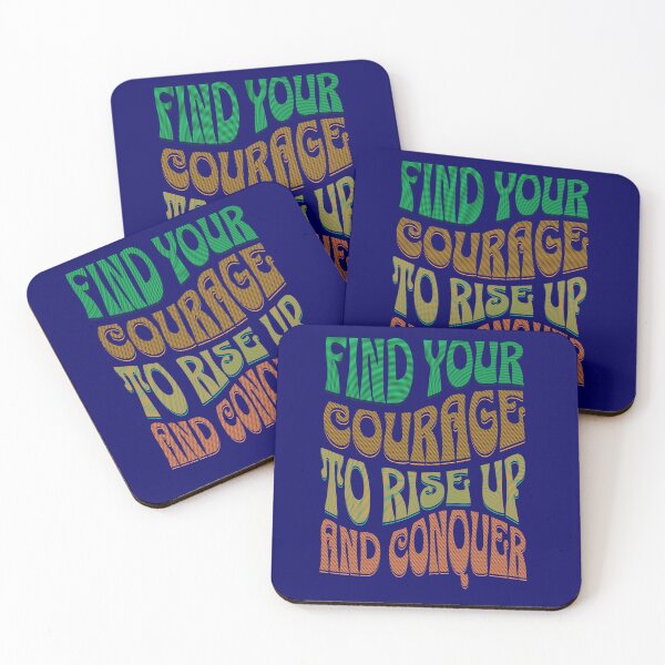 Item preview, Find Your Courage to Rise Up and Conquer - Retro Groovy Motivational Slogan designed and sold by SaadArtCo.