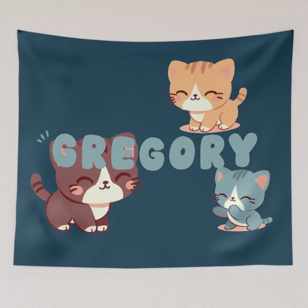 Item preview, Cute Cats and Name Gregory – Kawaii Personalized Design designed and sold by karolinahinc.