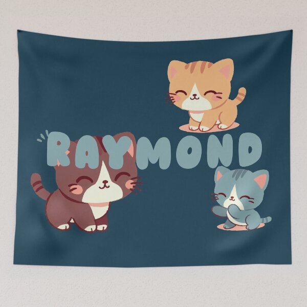 Item preview, Cute Cats and Name Raymond – Kawaii Personalized Design designed and sold by karolinahinc.