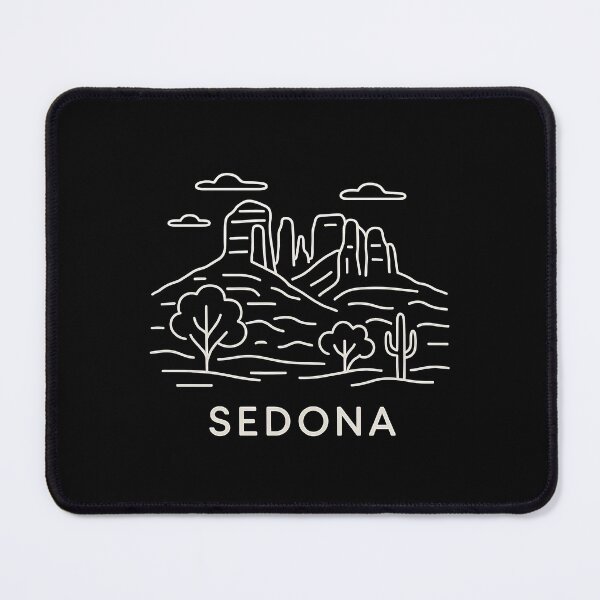 Item preview, Sedona Minimal Line Art – Colorful Desert Silhouette on Black Background | Modern Boho Wall Art & T-Shirt Design designed and sold by OzzFrequency.