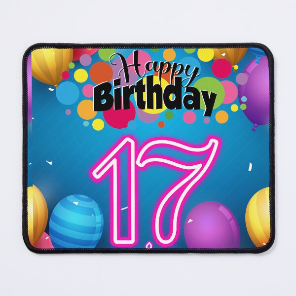 Item preview, Happy 17th Birthday Neon Glow Sweet Seventeen Trend Party Design designed and sold by VibranPalette.