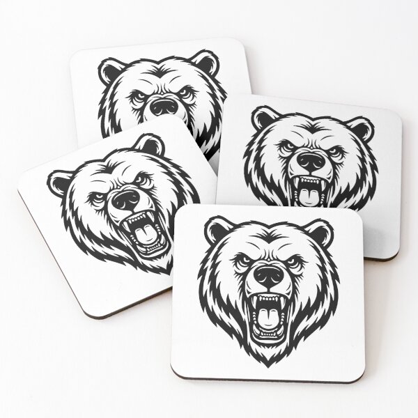 Item preview, Angry Bear - Black and White Art - Wild Nature designed and sold by ThatFrenchMaker.