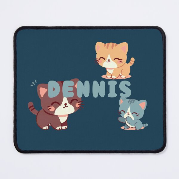 Item preview, Cute Cats and Name Dennis – Kawaii Personalized Design designed and sold by karolinahinc.