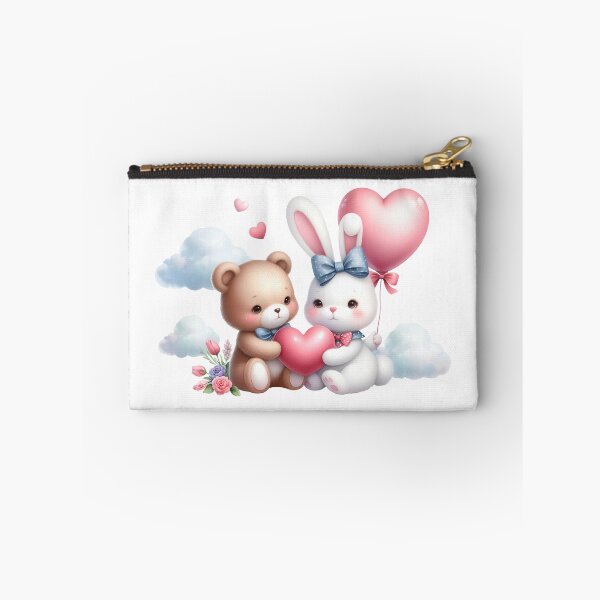 Item preview, Cloud Nine Love: Bunny and Bear with Pink Heart designed and sold by Preeyanc.