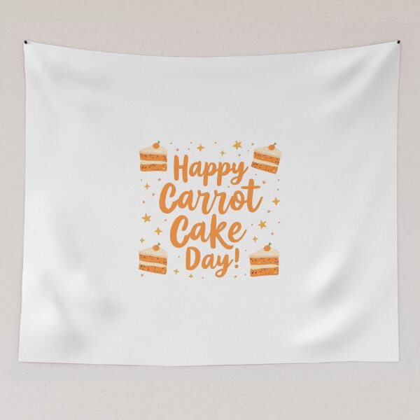 Item preview, Happy Carrot Cake Day – Cute Pastel Carrot Cake Celebration Design 3 designed and sold by xMErCUrY03x.