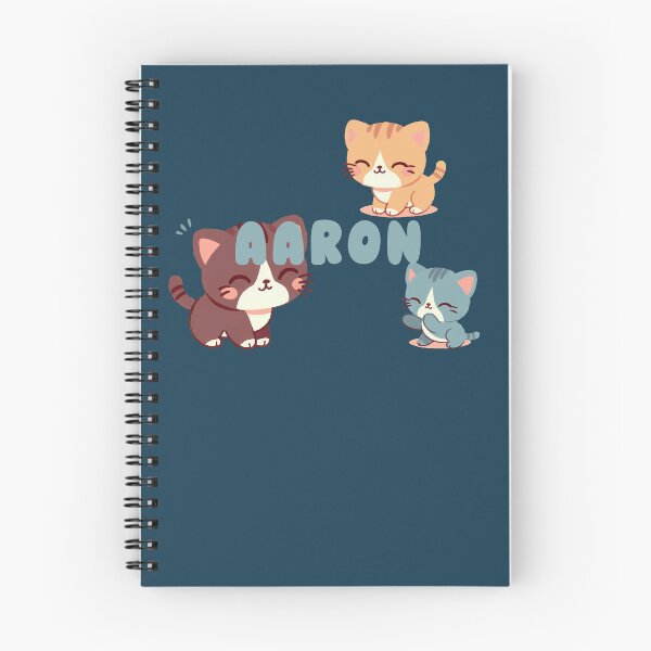 Item preview, Cute Cats and Name Aaron – Kawaii Personalized Design designed and sold by karolinahinc.
