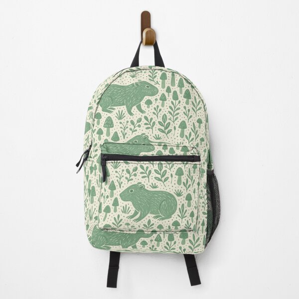 Item preview, Woodland Capybaras with Mushrooms, Leaves and Grasses designed and sold by SmilingAnny.