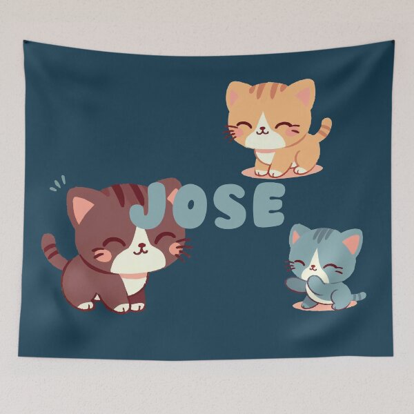 Item preview, Cute Cats and Name Jose – Kawaii Personalized Design designed and sold by karolinahinc.