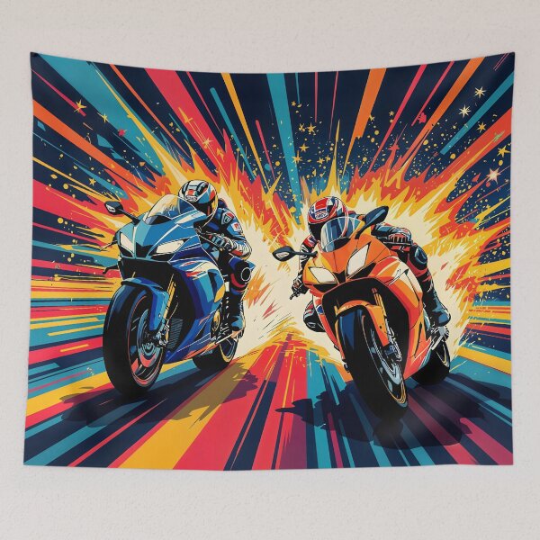 Item preview, Motorcycle Race Colorful Pop Art Fuel Charged designed and sold by Ink Art Design.