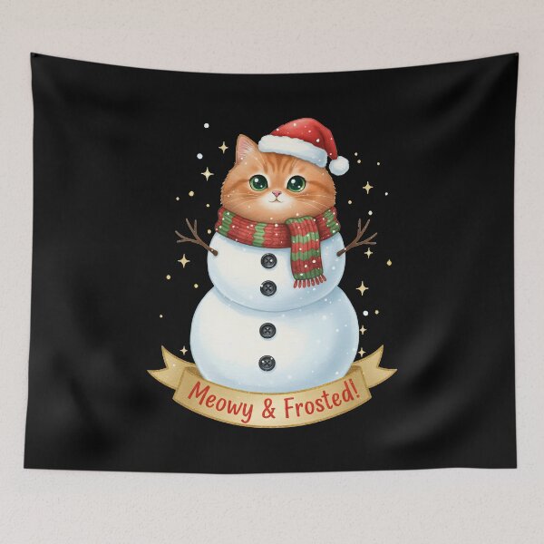 Item preview, Meowy Christmas Cute Frosted Cat Snowman designed and sold by EXON-Publishing.