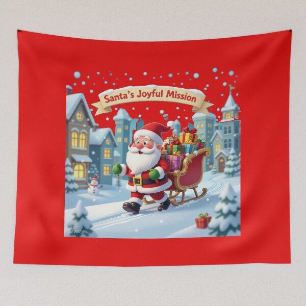 Item preview,  Cute Santa Knocking on Door – 3D Funny Scene ,  designed and sold by PaintMeWorld.