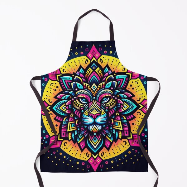 Item preview, Neon Mandala Lion – Cosmic Power designed and sold by Dogandesighn.