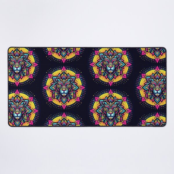 Item preview, Neon Mandala Lion – Cosmic Power designed and sold by Dogandesighn.
