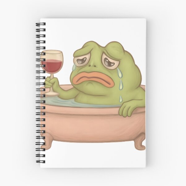 Item preview, Emotional Frog in Bathtub Drinking Wine — Sad Meme Sticker designed and sold by Geafixy.