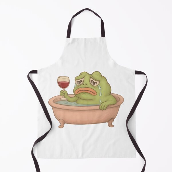 Item preview, Emotional Frog in Bathtub Drinking Wine — Sad Meme Sticker designed and sold by Geafixy.