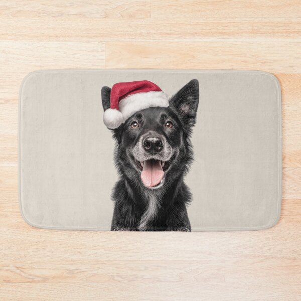 Item preview, Cute Mudi dog Christmas Art — Mudi dog Wearing Santa Hat designed and sold by LazyOwlStore.