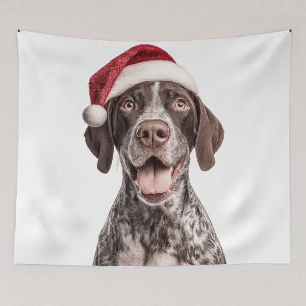 Item preview, Cute Pointer dog Christmas Art — Pointing dog Wearing Santa Hat designed and sold by LazyOwlStore.