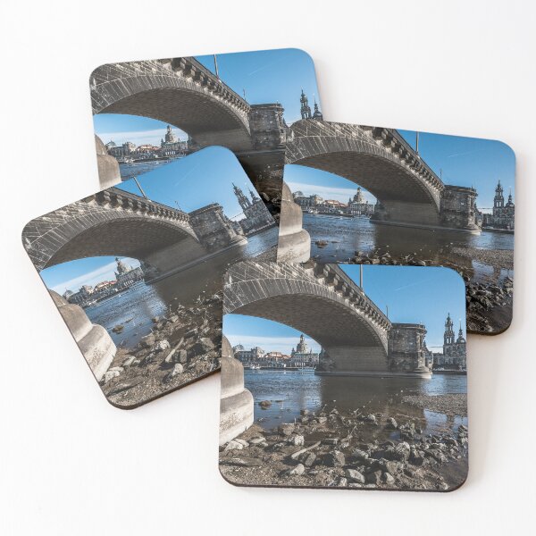 Item preview, Dresden Elbe riverbank with Augustus Bridge and skyline from elbvue designed and sold by elbvue.