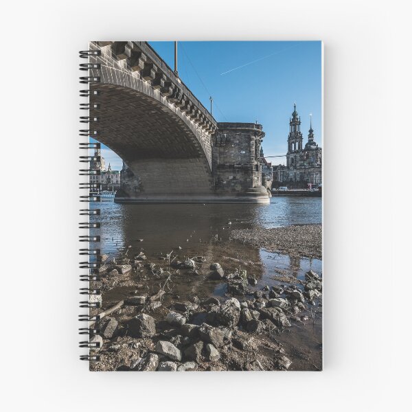 Item preview, Dresden Elbe riverbank with Augustus Bridge and skyline from elbvue designed and sold by elbvue.