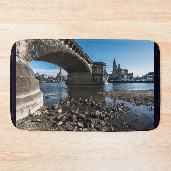 Item preview, Dresden Elbe riverbank with Augustus Bridge and skyline from elbvue designed and sold by elbvue.