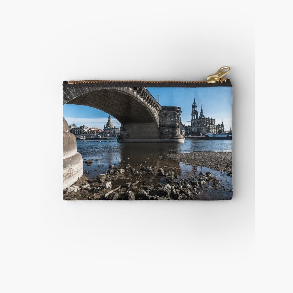 Item preview, Dresden Elbe riverbank with Augustus Bridge and skyline from elbvue designed and sold by elbvue.