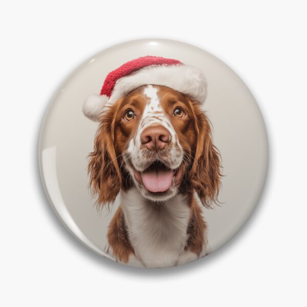 Item preview, Cute Welsh Springer Spaniel Christmas Art — Welshie Wearing Santa Hat designed and sold by LazyOwlStore.