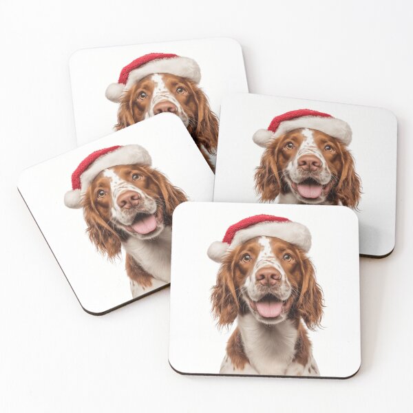 Item preview, Cute Welsh Springer Spaniel Christmas Art — Welshie Wearing Santa Hat designed and sold by LazyOwlStore.