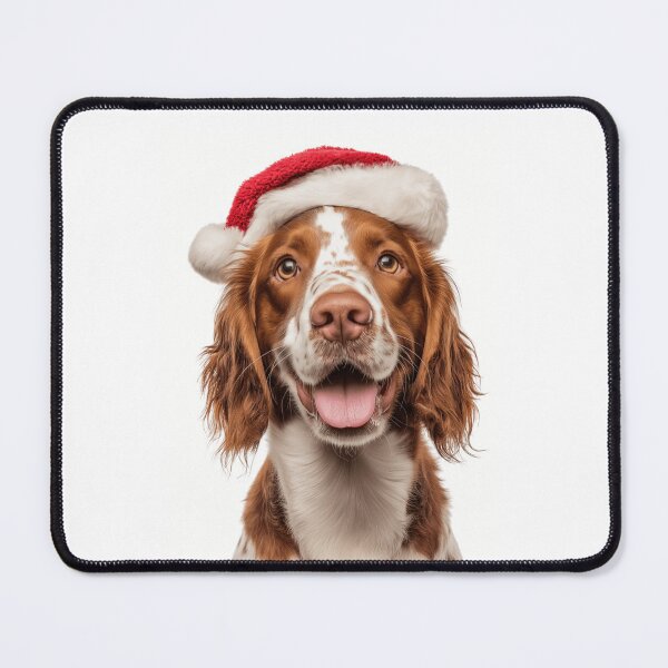 Item preview, Cute Welsh Springer Spaniel Christmas Art — Welshie Wearing Santa Hat designed and sold by LazyOwlStore.