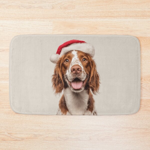 Item preview, Cute Welsh Springer Spaniel Christmas Art — Welshie Wearing Santa Hat designed and sold by LazyOwlStore.