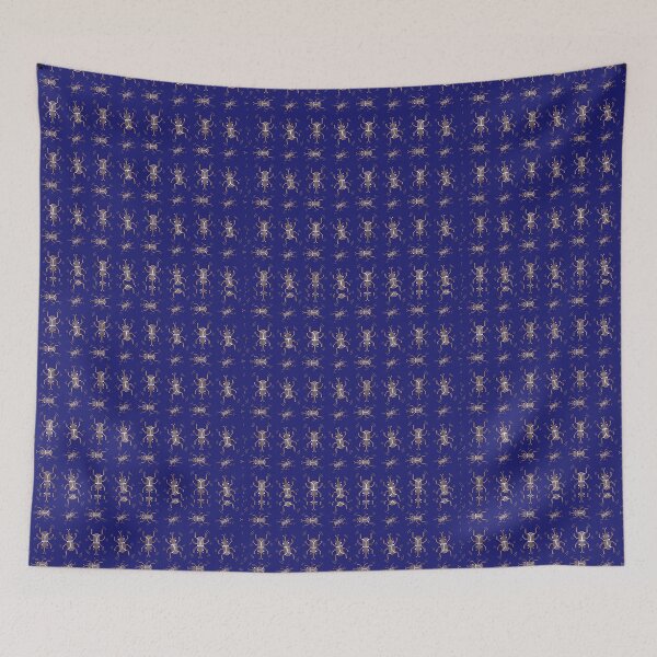 Item preview, Golden Beetle Pattern on Royal Blue Background designed and sold by Emmer Studio.