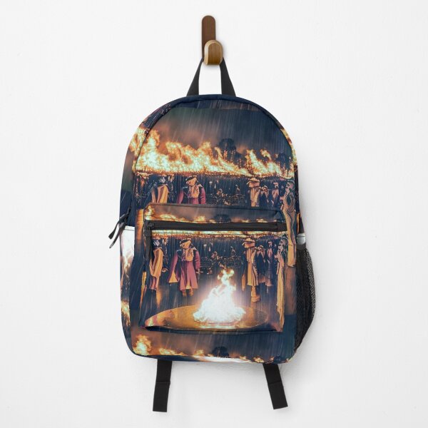 Item preview, Dark Fire Ritual in the Rain - Mysterious Gothic Gathering Scene  designed and sold by SergioMiklos.